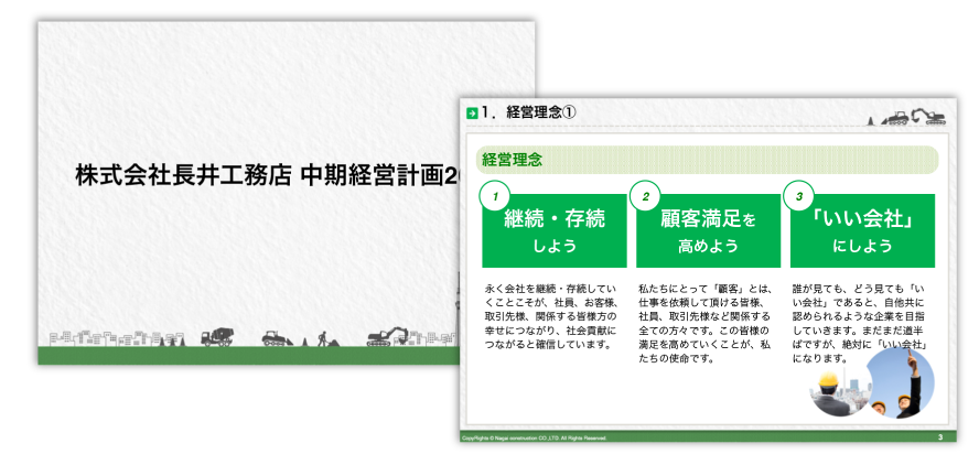 株式会社長井工務店様 中期経営計画書